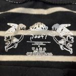 Poof! Black & White Striped Short Sleeve Women's T-Shirt Size Small Photo 5