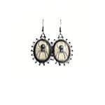 Handmade Gothic Victorian “Widow’s Whisper” Spider Black Widow Cameo Earrings Photo 1