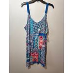 Linea Donatella Brand New  Women's Size XL Blue Patchwork Mini Dress Photo 3