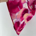 Biancoghiaccio Floral Print Lightweight Flowy Pleated Tie Boatneck‎ Shift Dress Pink Size M Photo 5