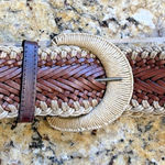 Motif 55 Brown Braided Leather Wide Boho Festival Belt Womens Medium Accessory Photo 0
