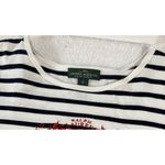 Ralph Lauren Jeans Co Women M Striped Top L/Slv T-Shirt embroidered Red Logo Photo 3