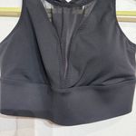 Athleta  Black V-Neck Mesh Sports Bra Sz L Photo 1