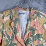SK &‎ Company Blazer Tropical Leaf Print Button Front Career Jacket Silk Size M Pink Size M Photo 4