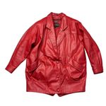 wilson's leather *Vintage 80's  Coat Womens L Red Oversized Bomber New Wave Punk Photo 1