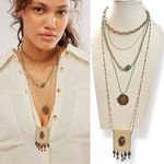 Free People  Bohemian Renaissance Sightseer Pocket Layered Necklace NWT 70s Photo 1