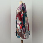 Annie + Otis Silk Cotton Tropical Print Open Front Cardigan Coverup Oversized Lg Photo 3
