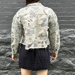 POL  Camo and Leopard Distressed Denim Jacket Size Large Photo 2