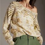 Anthropologie Pilcro  Floral Sweater Size Small Oversized Yellow Boho Photo 0