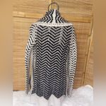 BKE  Boutique black cream chevron-patterned open-front knit cardigan sweater M Photo 2