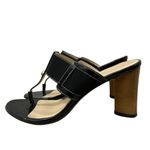 Boutique 9 Jesse Black Leather Block Heel Thong Sandals 7 Photo 1