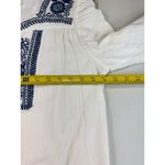 Saint Tropez West  Embroidered Blouse Top White Blue Long Sleeve Boho Medium Photo 6