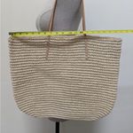 Merona  | Large Blue Straw Beach Tote Bag D32 Photo 6