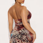 FashioNova FashionNova Jungle Heat Mesh Skirt Set - Rust/combo Photo 3