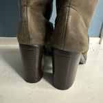 Ralph Lauren Women's Mid Calf Light Brown Suede Leather Chunky Heel Boots 9.5 Photo 9