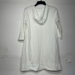 L.L.Bean  womens White hooded long tunic beach cover-up pocket sz Medium Photo 8