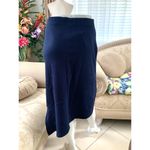 ZARA Asymmetric Ribbed Midi Skirt in Navy Blue Photo 6