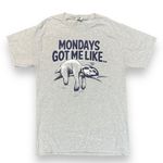 Fruit of the Loom Graphic Print Unisex T Shirt Top Mondays Got Me Like Sloth Gray Blue Small Photo 0