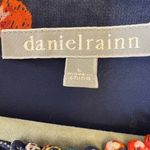 Daniel Rainn Navy Boho Floral Peasant Blouse Long Sleeve Tunic Style L Photo 3