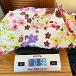 Cherokee  Floral V Neck Scrub Top Women’s XS Swiss Dot Colorful Ruffle Cotton Photo 7