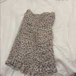 ZARA  Printed Cream Metallic Ruched Halter Mini Dress XS Photo 5