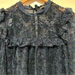 Dark Blue Floral Lace Blouse Chrysanthemum‎ Boho
Farmhouse High Neck Size S Photo 2