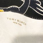 Tory Burch Printed Canvas Tote Black Goose Ribbon Bag Travel Photo 2