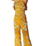 Anthropologie  | Varun Bahl Warbler Yellow Floral Jumpsuit NWT Size 12 Photo 1