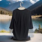 Uniqlo NWT  Top Shirt Women Black Boxy Flowy Career‎ Hi Lo Hem Tunic S OLDSTOCK Photo 4