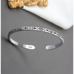 Boutique NEW Engraved 925 Sterling Silver Adjustable Cuff‎ Bracelet Photo 13