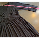 Fresh Produce  Black 3/4 Sleeve Midi Dress L USA Boho Minimalist Soft‎ Stretch Photo 9