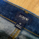 I. Crew Factory Size 6 Dark Wash Denim Knee length modest Aline skirt Photo 1