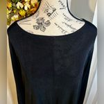 Flax by Engelhart Slinky Knit Bateau Neck Long Sleeves Black Tunic Dress Sz M Photo 2