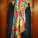 Lips Kiss Lips Print Sheer Bright Spring Scarf Pink Photo 0