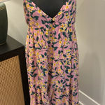 Moon River NWT Pink & Yellow Floral Boho Chic Maxi Dress Size Large Photo 0