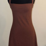 Chic Sleeveless Brown Mini Dress Size 6 Photo 0
