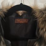 Women's rabbit Fur and leather Vest in Brown and Black Victoria stass small Photo 1