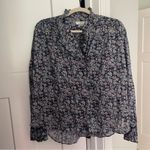 Isabel Marant  Pamais Floral Blouse Long Sleeve Button Down Ruffle Photo 1