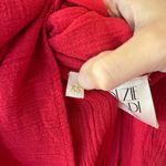 SUZIE KONDI Red V Neck Crochet Midi Cotton Gause Dress Size XS Photo 6