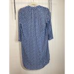 Diane Von Furstenberg  Blue Print Mini Shirt Dress Silk Long Sleeve Womens Sze 2 Photo 1