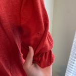 Madewell Burnt Orange Ribbed Hem Knit Sweater Cardigan Sz Medium GUC *one flaw* Photo 5