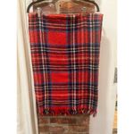 Women’s Warm Preppy Plaid Blanket Scarf Fall Winter Holidays Red Photo 6
