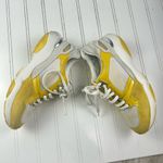 Salvatore Ferragamo Vintage Womenโs Yellow & White Mesh Leather Sneakers Size 6.5 Photo 4