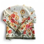 Coldwater Creek Women’s Orange Yellow Linen Floral Blazer Jacket Sz XS Photo 1