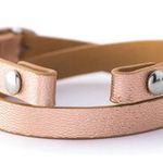 Origami Owl Retired Rose Gold Locket Set with Swarovski & Leather Wrap Photo 3