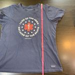 Life is Good  Crusher T Shirt Womens Large Blue Americana First Responder USA 4th Photo 8