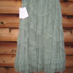 Mac Duggal  8058 Green High Neck Micro Ruffle Tiered Midi Dress Photo 8