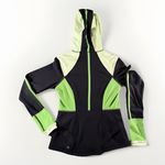 Lululemon  Scuba Hoodie Jacket Size 8 Black Green‎ Colorblock Full Zip Pockets Photo 1
