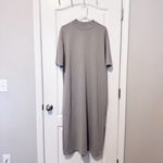 ZARA  Mock Thick Neck T Shirt Midi Dress Oversized Comfort Size XL Taupe Grey Photo 1