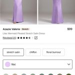 Azazie Lilac Satin Halter Bridesmaid Dress Photo 2